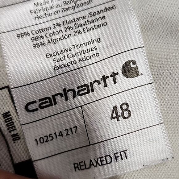 CARHARTT Men's Rugged Flex Relaxed Fit Canvas Work Shorts Faded Gray Cotton - Picture 11 of 11